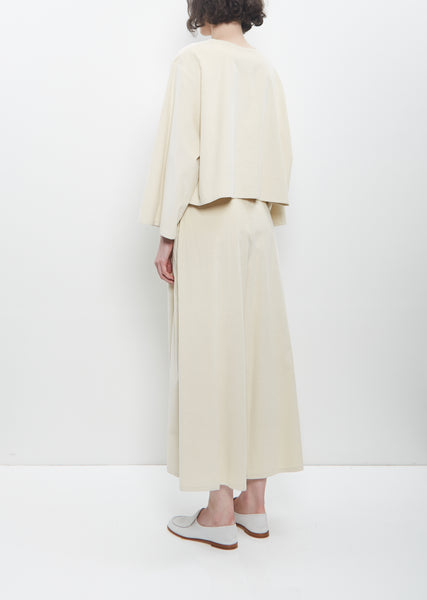Cotton Silk Corduroy Gaucho Pants — Ivory – La Garçonne