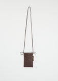 Matte Drawstring Bag, Small — Dark Brown