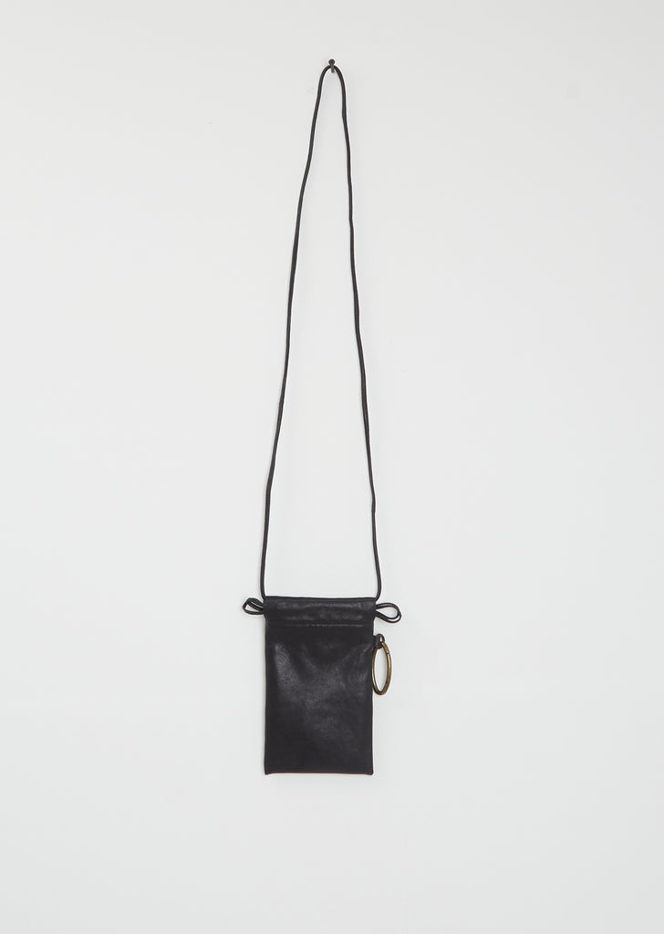 Matte Drawstring Bag, Small — Black