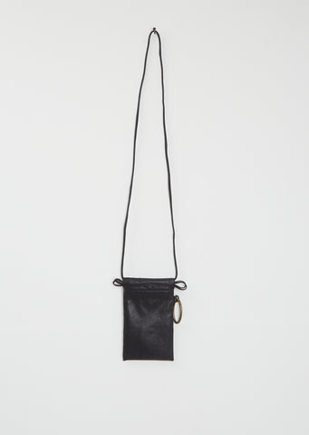 Matte Drawstring Bag, Small — Black