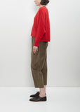 Cotton Silk Corduroy Carrot Pants — Military