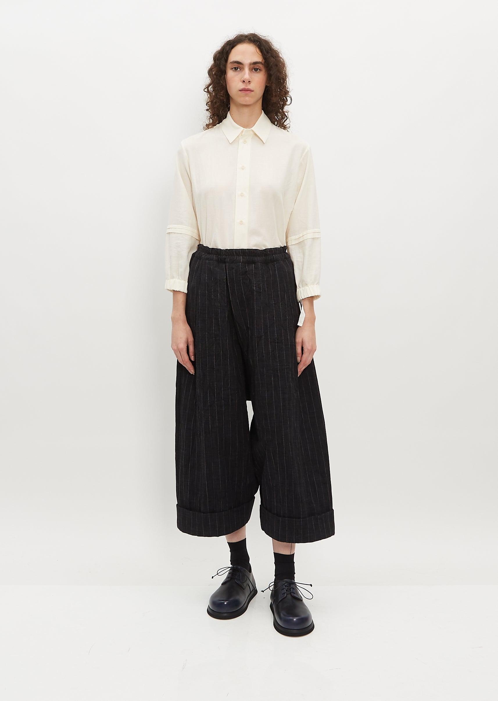 The Baker Trouser — Pinstripe Flint – La Garçonne