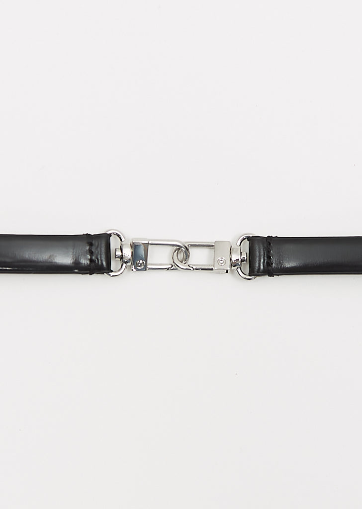 Double Clasp Leather Belt — Black