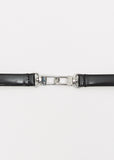 Double Clasp Leather Belt — Black
