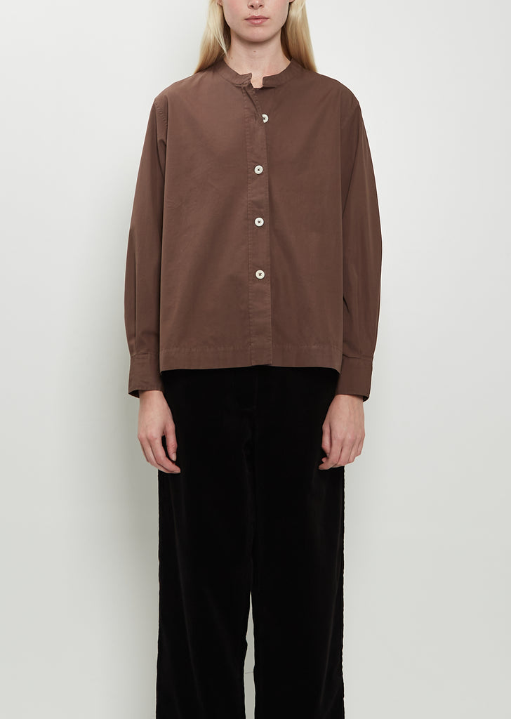 Collarless Cotton Shirt