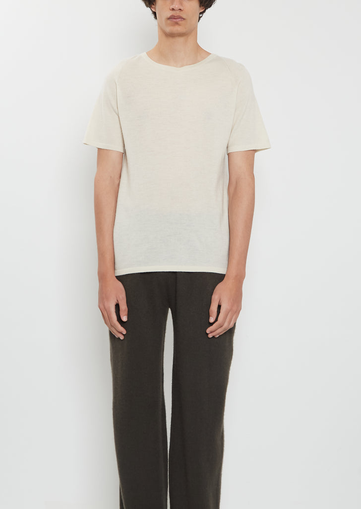 Raglan Cashmere T-Shirt Mono — Chalk