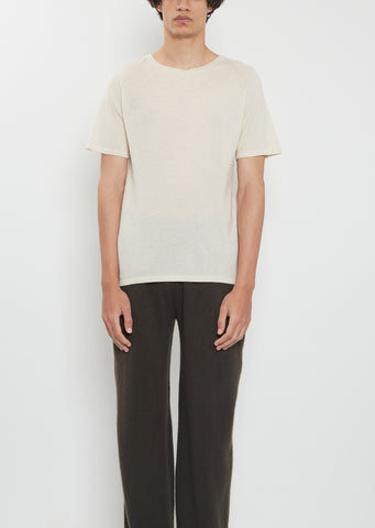 Raglan Cashmere T-Shirt Mono — Chalk