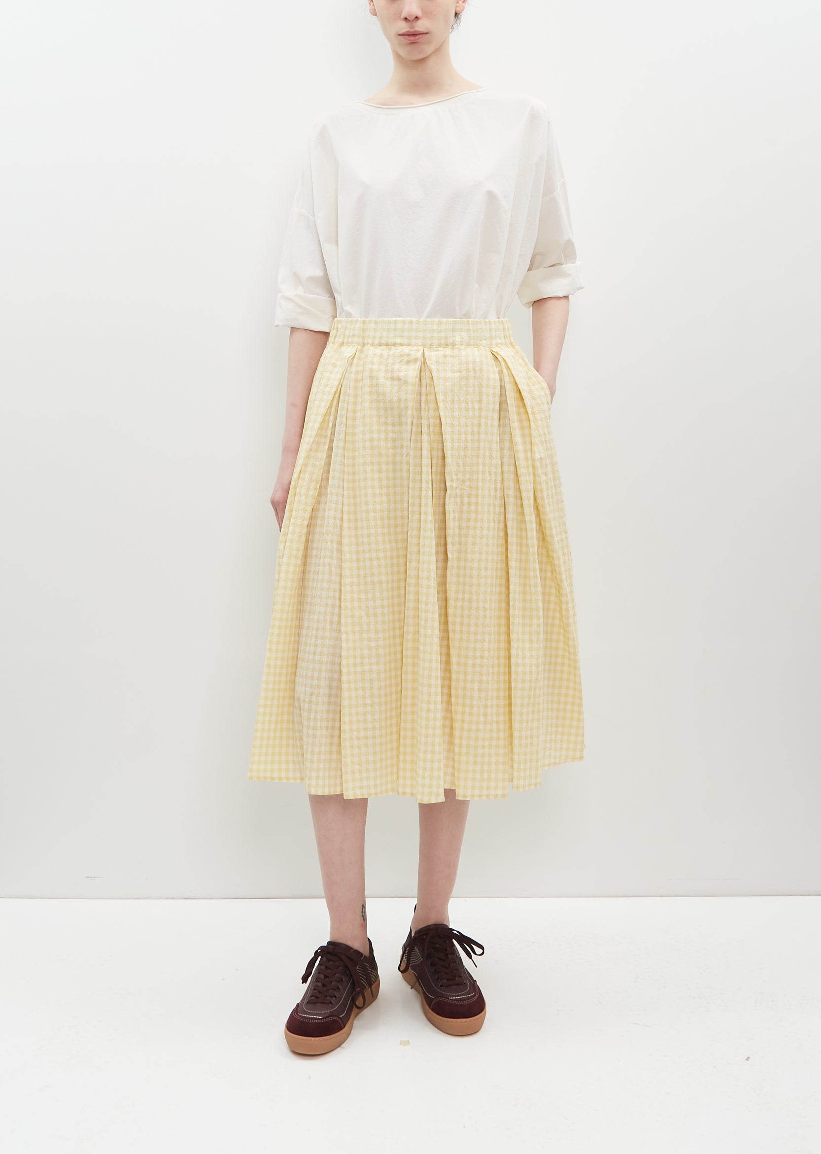Cotton Check Skirt – La Garçonne