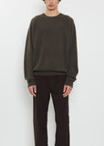 BF R-Neck Cashmere Sweater Mono — Black Olive