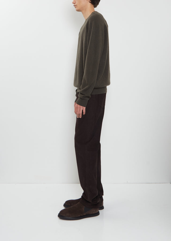 BF R-Neck Cashmere Sweater Mono — Black Olive