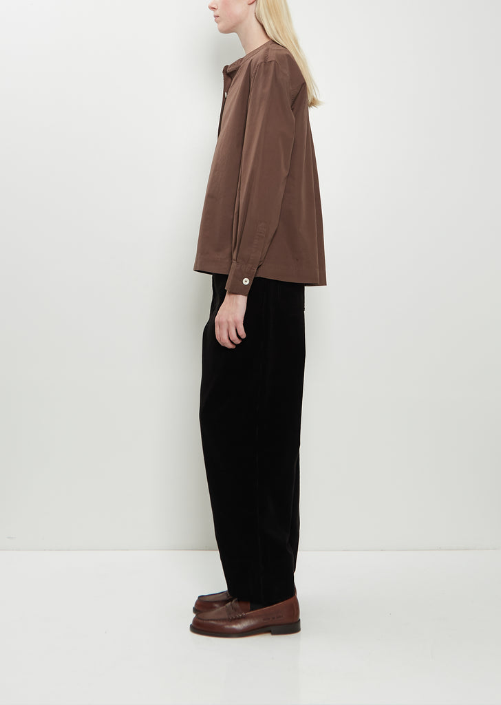 Collarless Cotton Shirt