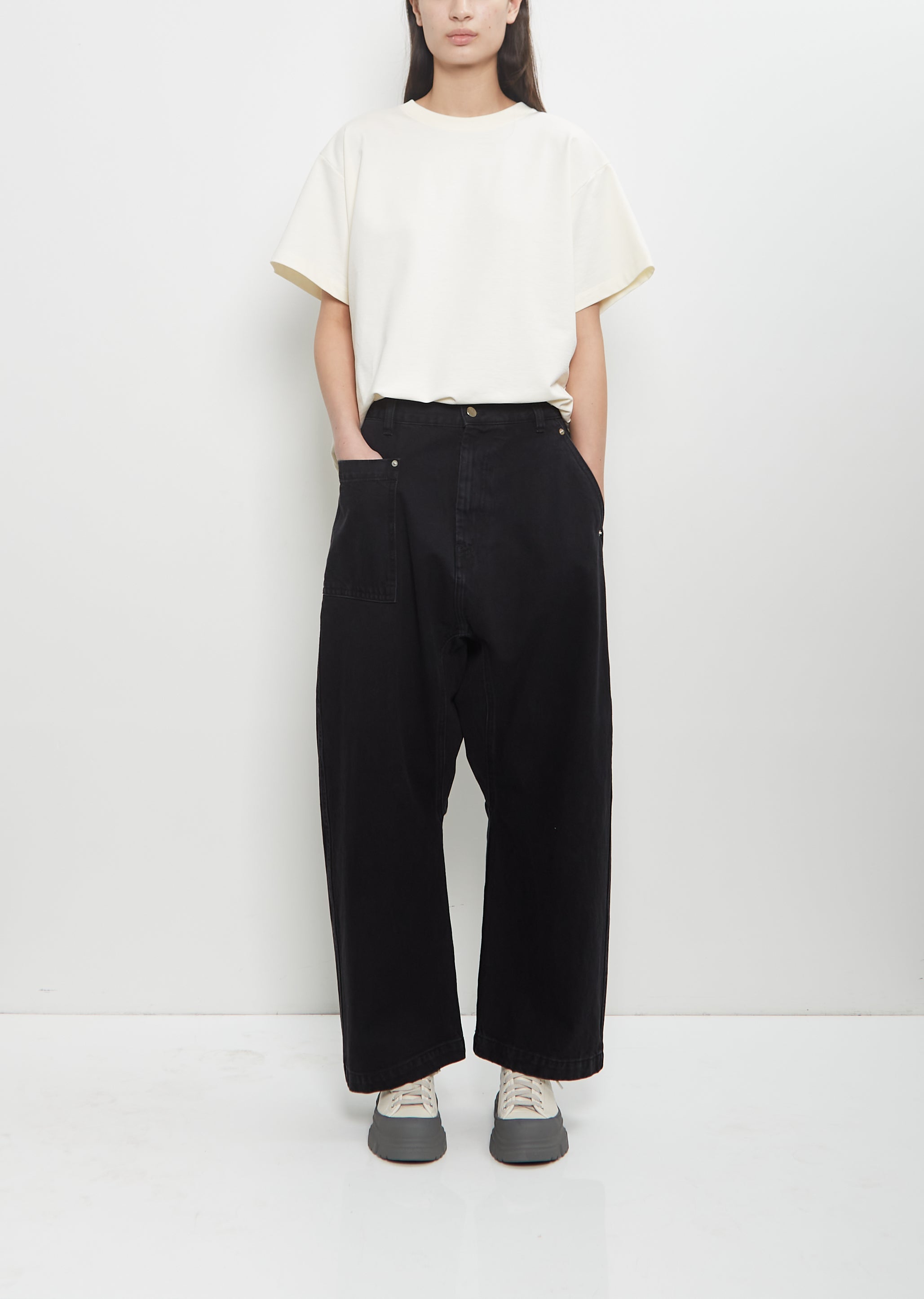 Cotton Plato Denim Pants – La Garçonne