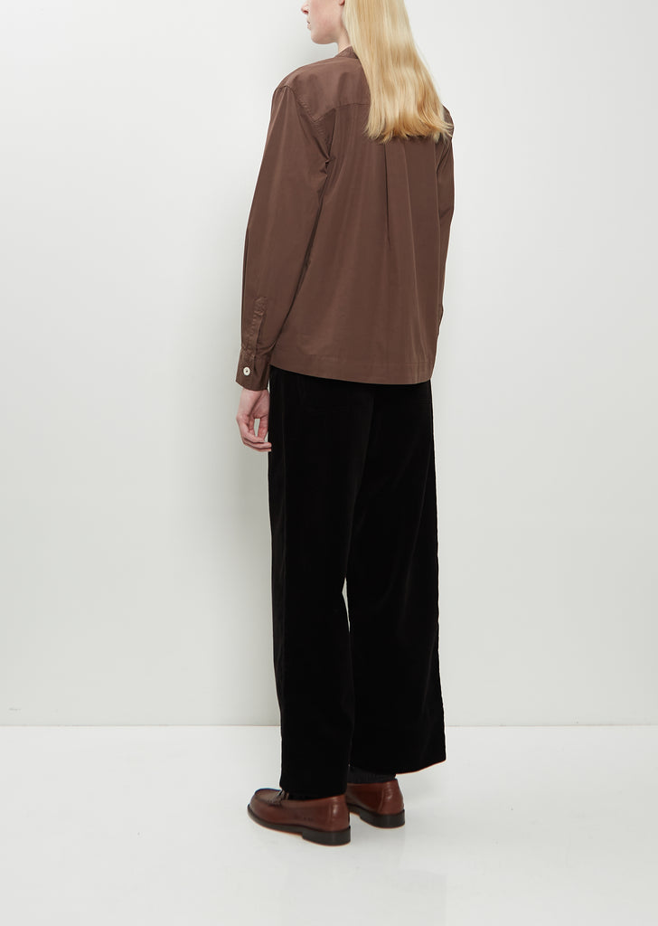 Collarless Cotton Shirt
