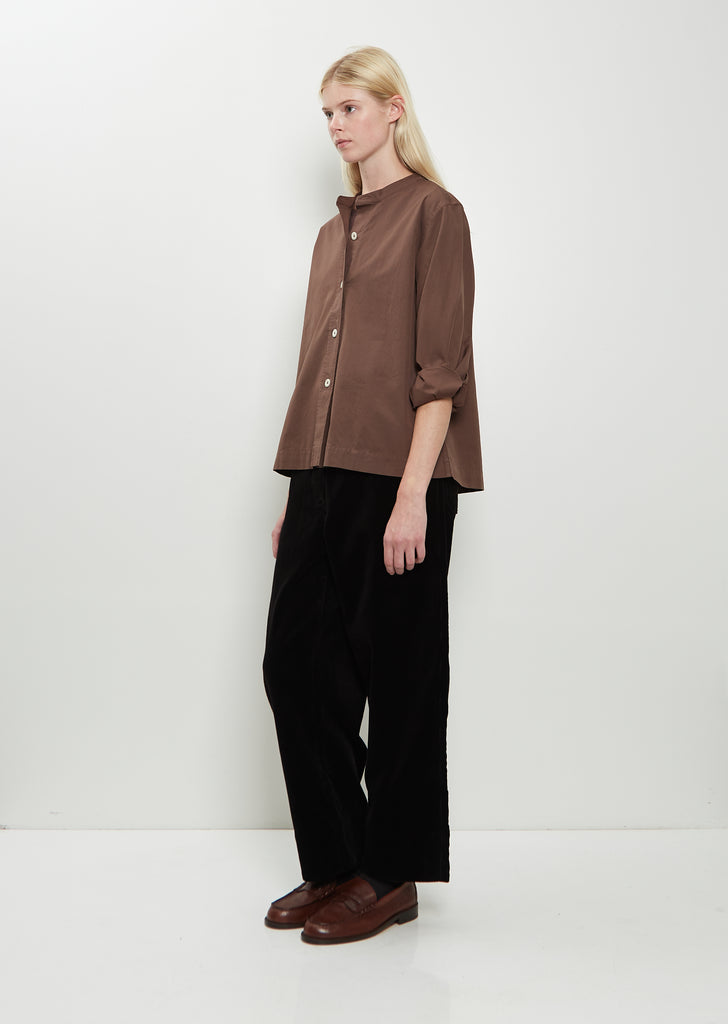 Collarless Cotton Shirt