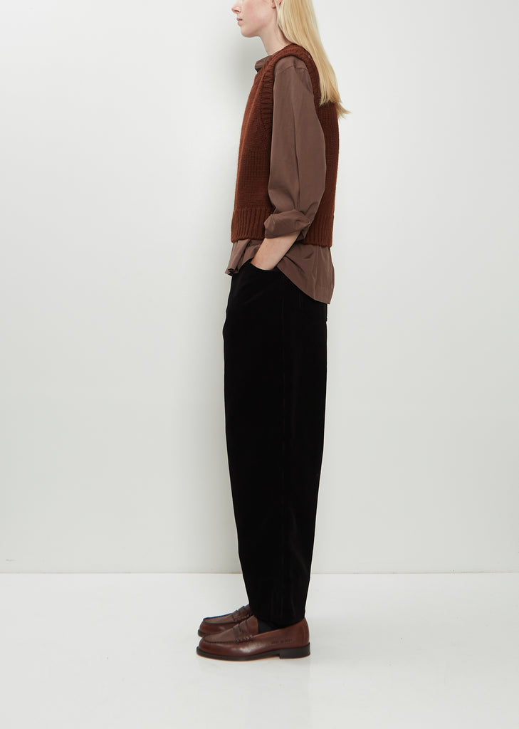 Chunky Pullover Merino Wool Vest — Rust Brown