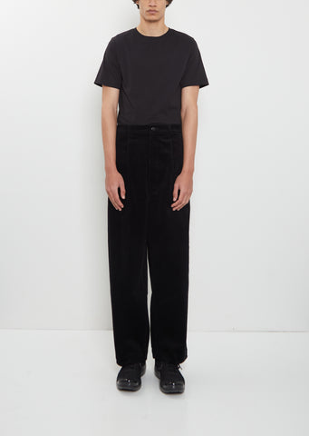Cotton Corduroy Pants — Black