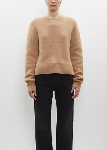 Cropped Crew-Neck Knit