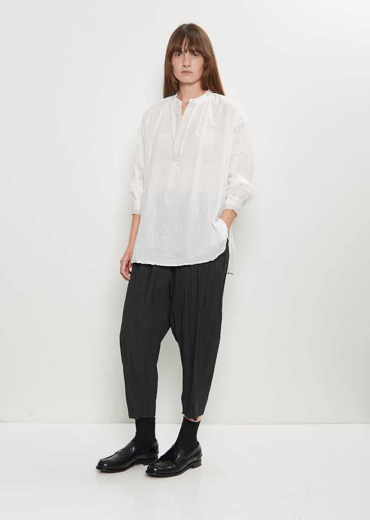 Cotton Cut Dobby Gathered Blouse