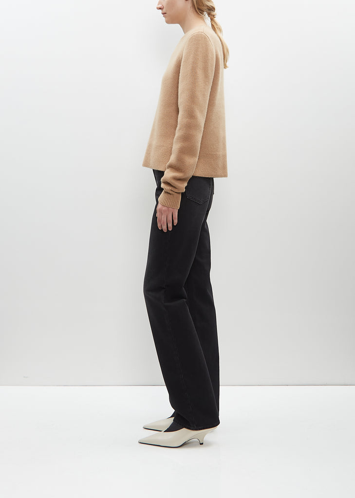 Cropped Crew-Neck Knit