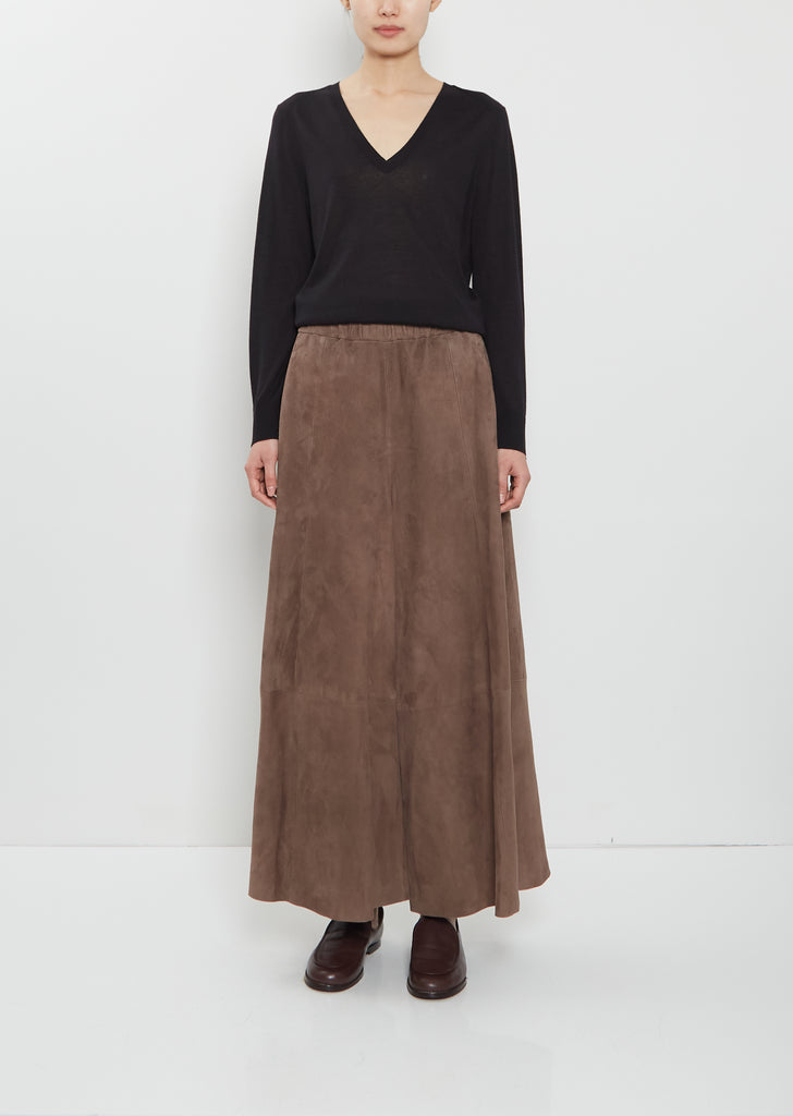 Suede Gaucho Pants — Tortora