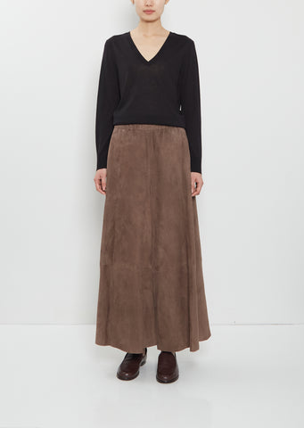 Suede Gaucho Pants — Tortora