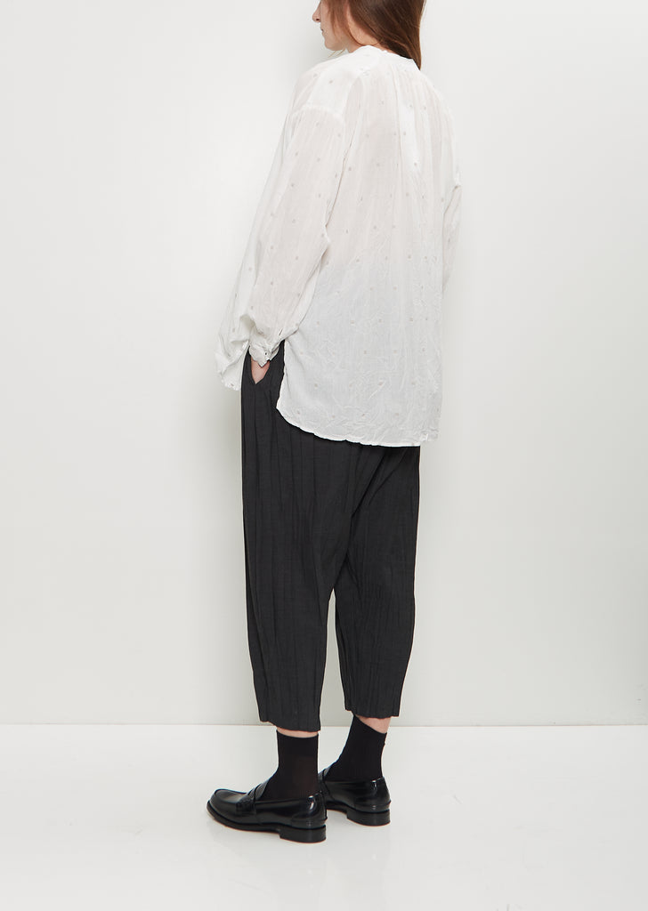 Cotton Cut Dobby Gathered Blouse