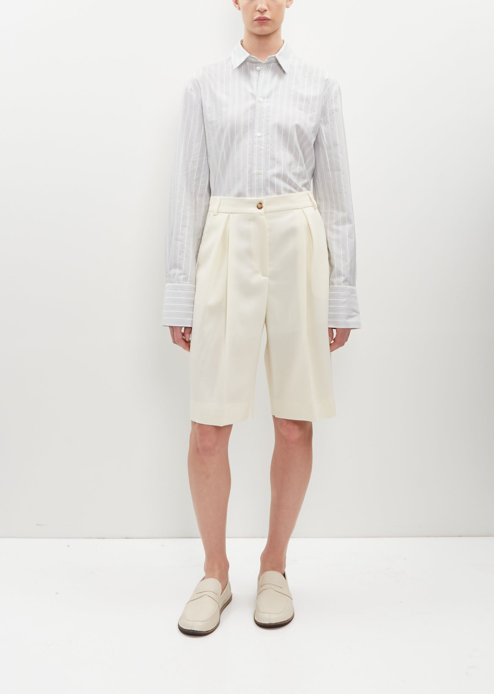wool dress shorts Laurl Wool Knee-Length Shorts