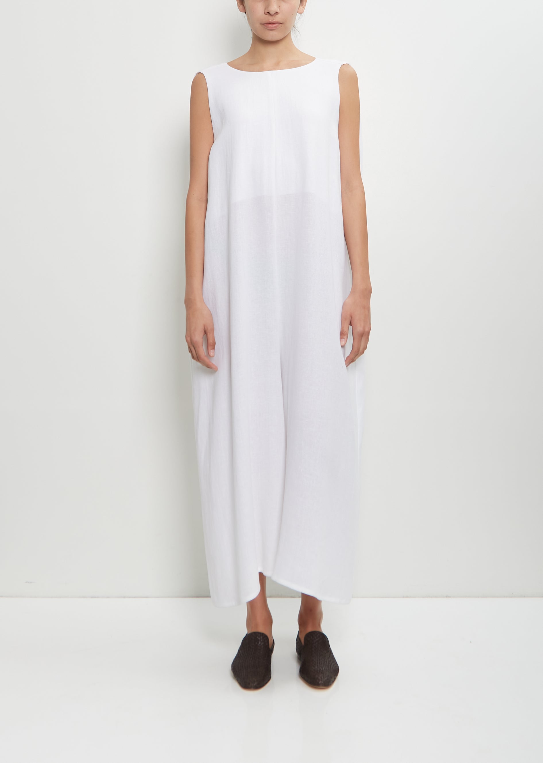 Linen Cropped Jumpsuit — White – La Garçonne Linen Cropped Jumpsuit — White – La Garçonne