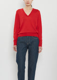 Julio Cashmere V-Neck Sweater — Red