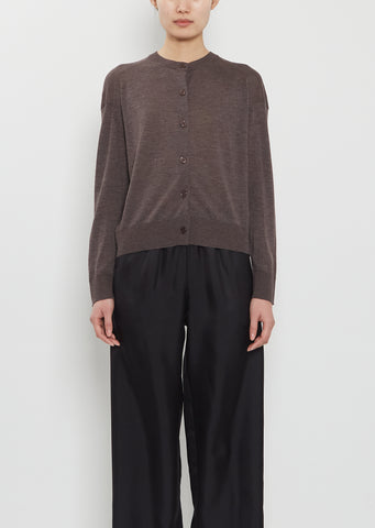 Kita Fine Cashmere Cardigan — Brown Melange