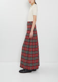 Maya Pleated Cotton Tartan Skirt