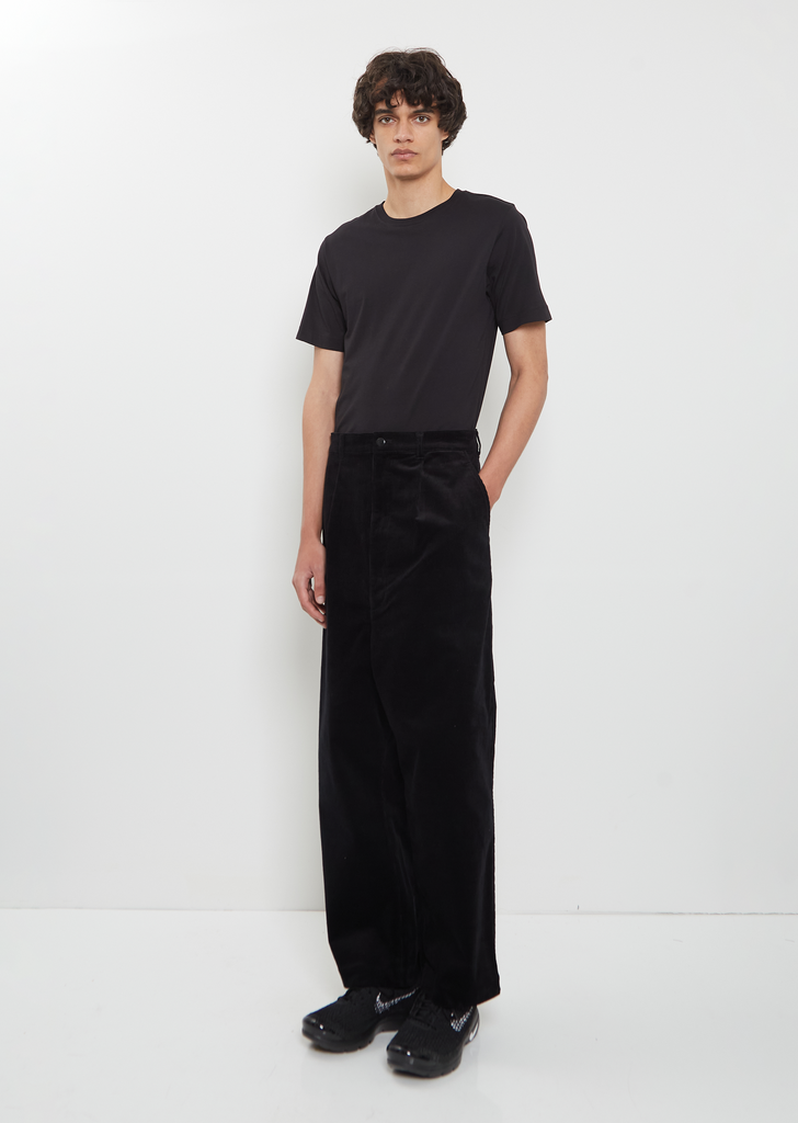 Cotton Corduroy Pants — Black