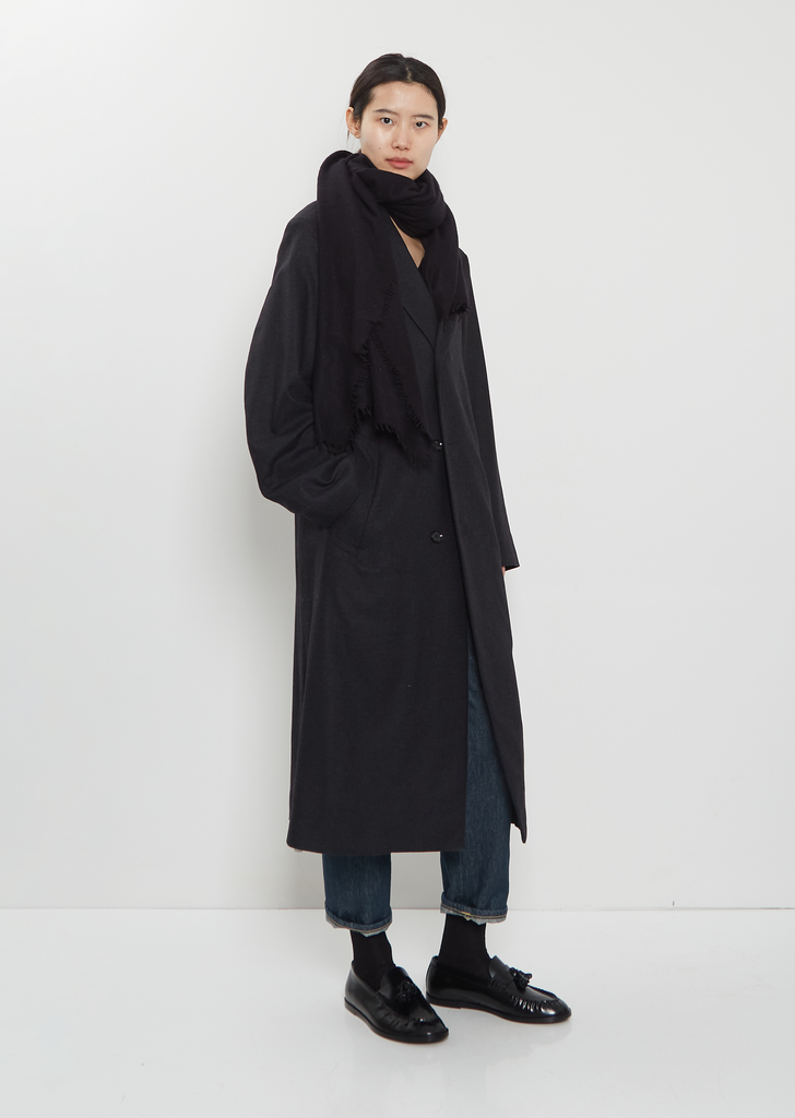 Fuzzy Feutre Cashmere Shawl — Black