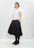 Cotton Balloon Midi Skirt — Black