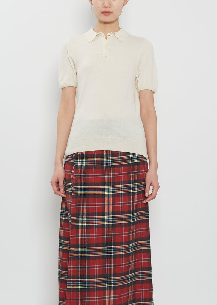 Josh Felted Cashmere Polo — Natural