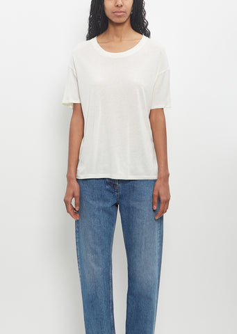 Wool Viscose Ezra Short Sleeved T-Shirt — Ivory