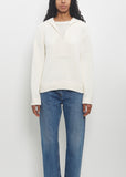 Cotton Bahia V-Neck Sweater — Rice Ivory