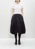 Cotton Balloon Midi Skirt — Black