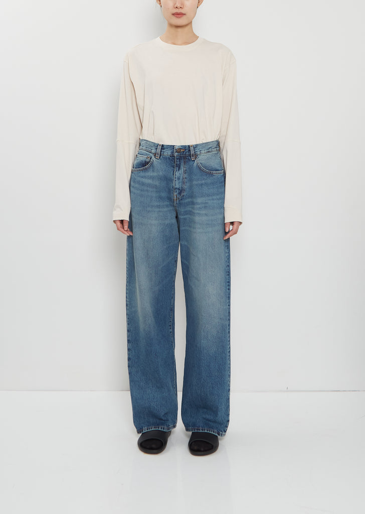 Wide Washed Denim Jean