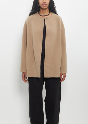 Wool Cashmere Gio Round Neck Short Coat