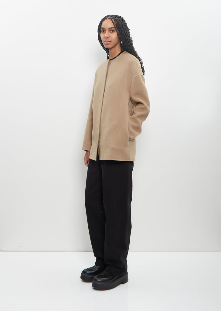 Wool Cashmere Gio Round Neck Short Coat