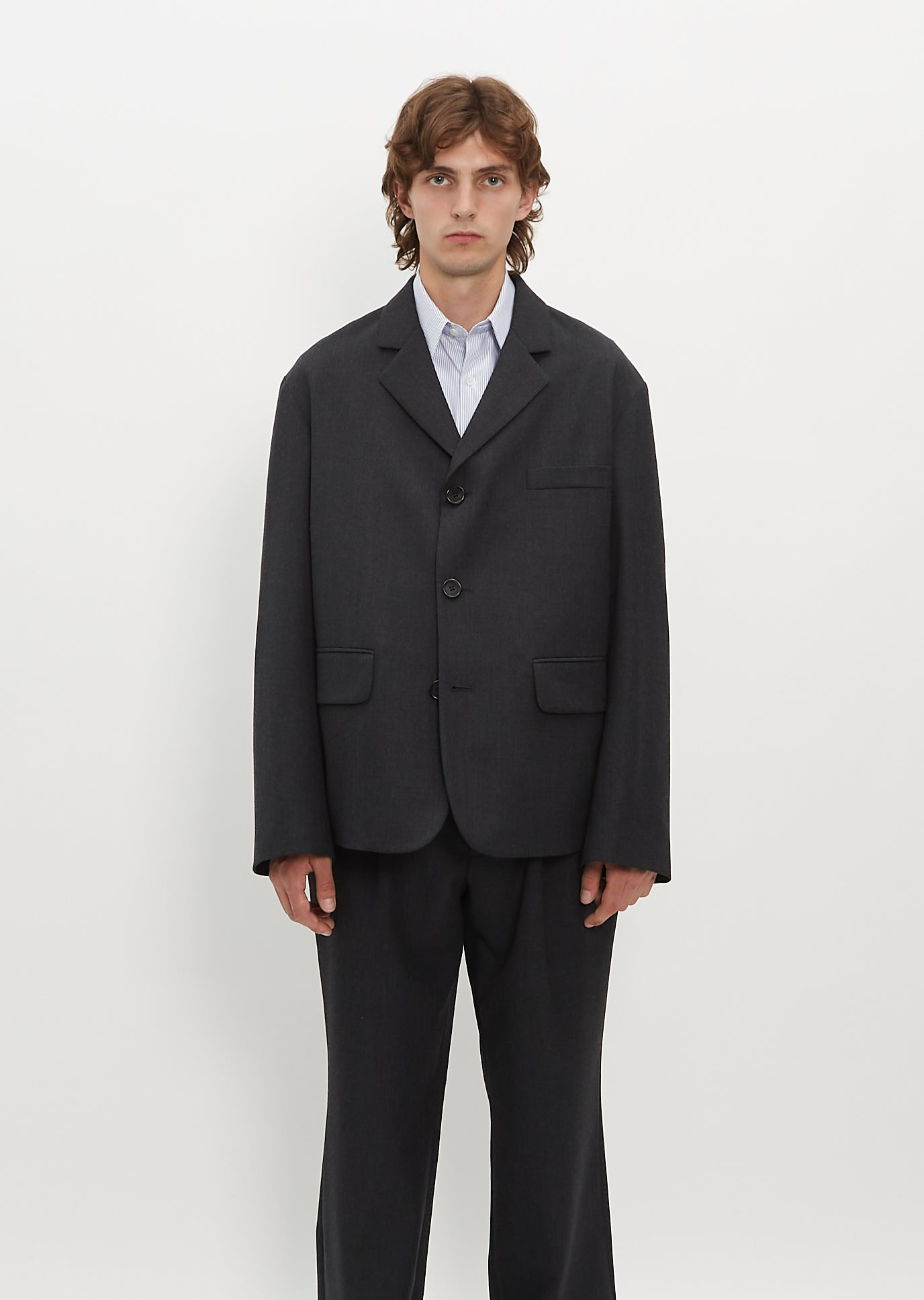 Boxy Blazer Dry Wool Serge – La Garçonne