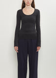 Compact Wool Blend Knit Top