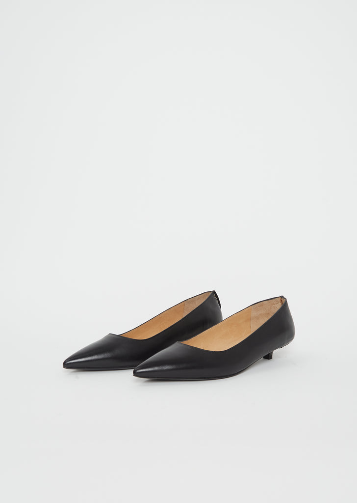 Spino Decollete Pebbled Leather Heels