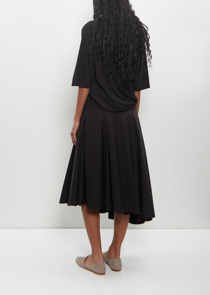 Cotton Rio Asymmetrical Pleated Midi Skirt