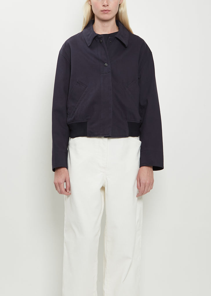 Cropped Cotton Bomber Jacket