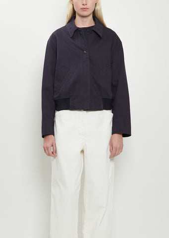 Cropped Cotton Bomber Jacket