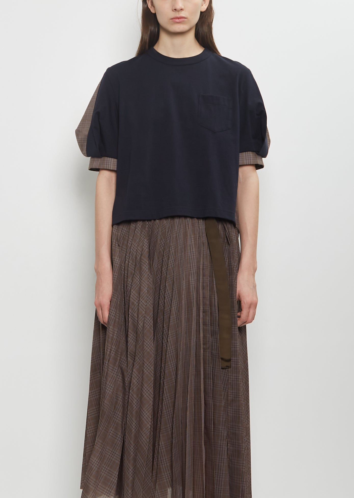 【関税込み】sacai Spun organza and cotton jersey t-shirt Spun Organza x Cotton Jersey T-Shirt | sacai Official Store