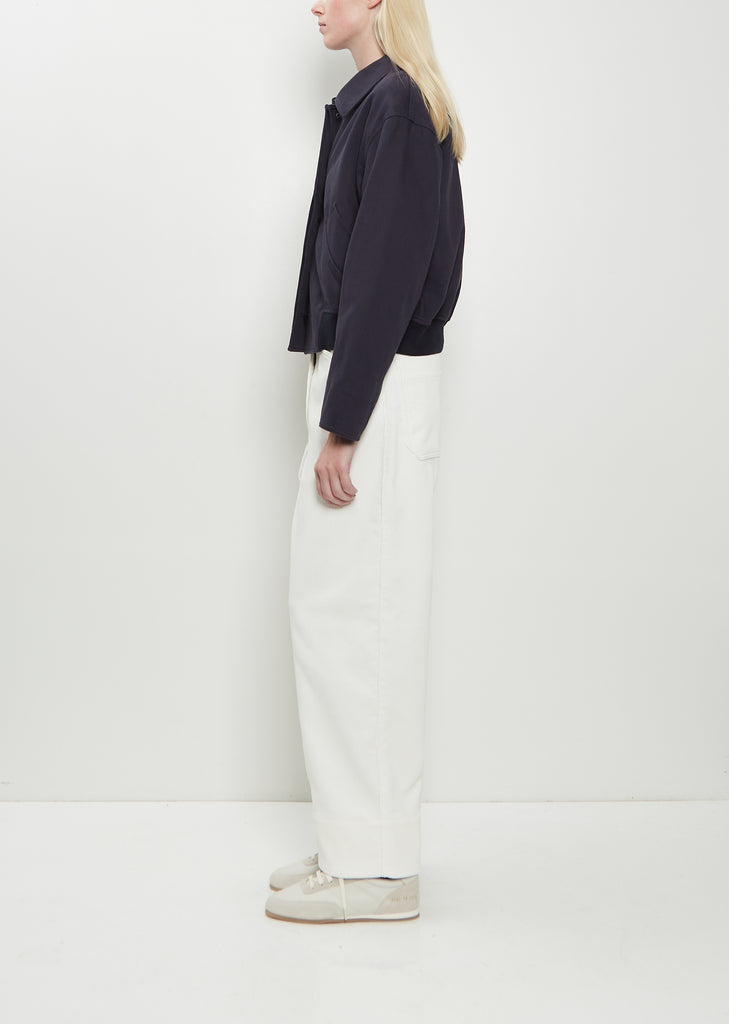 Cropped Cotton Bomber Jacket