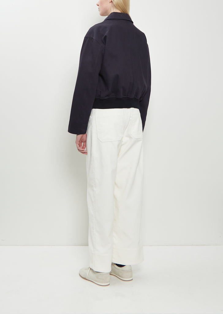 Cropped Cotton Bomber Jacket
